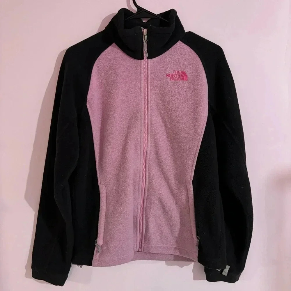 The North Face Light Pink and Black Breast Cancer Awareness Fleece Full Zip